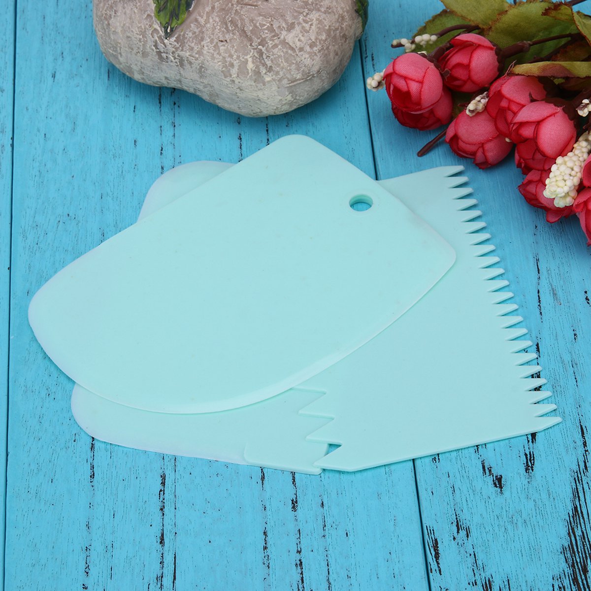 Dough Scraper | Cake Scraper | Dough Cutter | Dough Scraper | 3-Piece | Blue — image 2