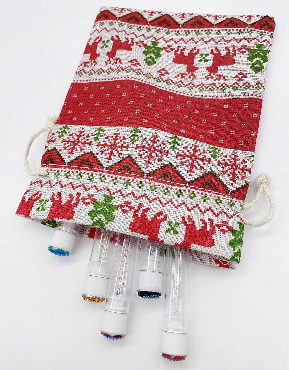 Christmas linen gift bags - 24 pieces - 13x18cm - Christmas decoration for indoors - Reusable - Christmas candy bags with drawstring - Suitable for โ image 5
