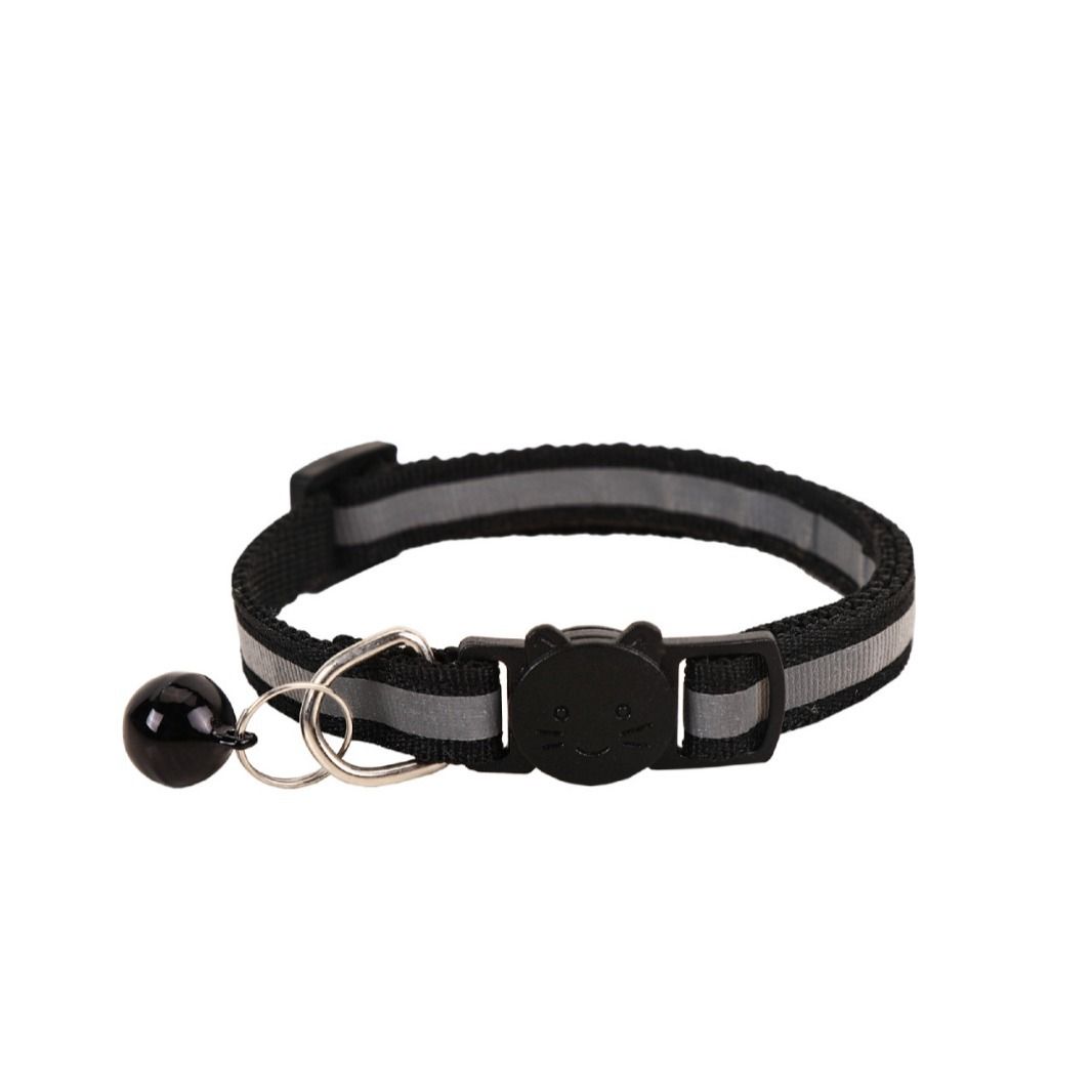Cat Collar Pei Pet Reflective Safety Buckle Polyester Rose Red Width 1.0CM size 19-32 can be adjusted — image 5
