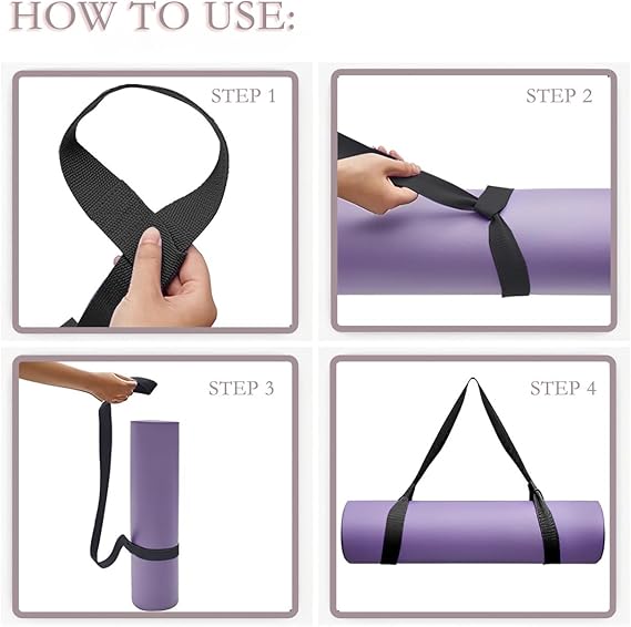 Yoga Mat Strap for Carrying - Cotton Yoga Mat Carry Strap Sling- Adjustable Loops for all Mat Sizes(Yoga Mat not included) — image 6