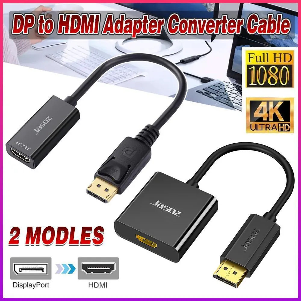 4K/1080p DisplayPort Display Port DP Male to HDMI Female Adapter Converter Cable - 4K-DP Male to HDMI Female โ image 2