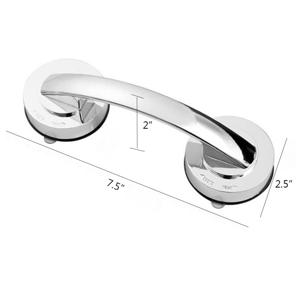 Powerful Suction Cup Glass Mirror Door Handle, Refrigerator Drawer Bathroom Suction Cup Wall handrail, Bathtub (Silver ) โ image 3