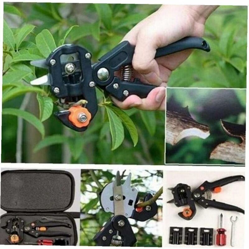 Professional Grafting Scissors Garden Scissors Tree Grafting Pliers Garden Grafting Kit for Trees (Black Cloth Bag + Rubber Band + Membrane) — image 2