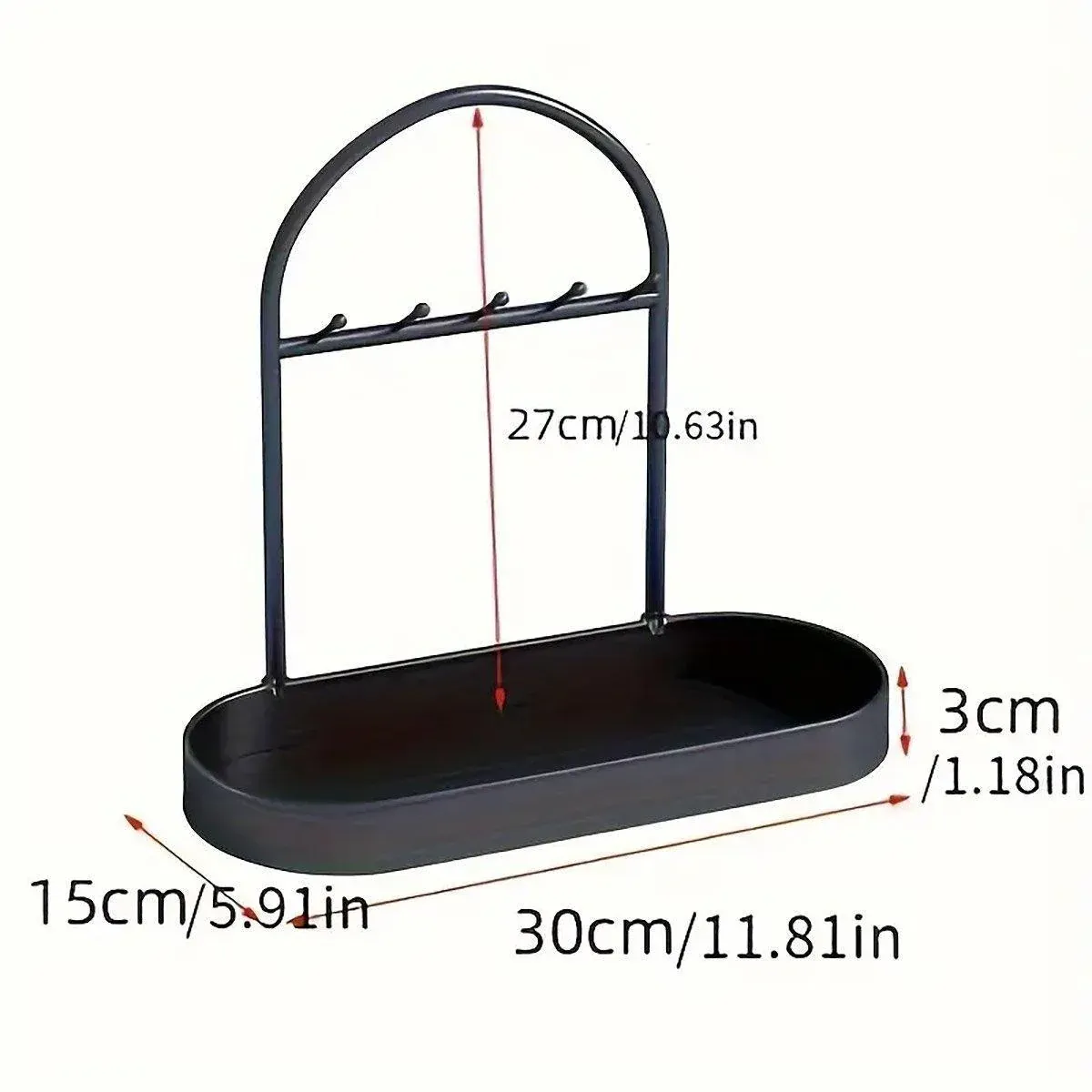Versatile Entryway Storage Rack Waterproof Metal Key Holder Decorative Desktop - White — image 4