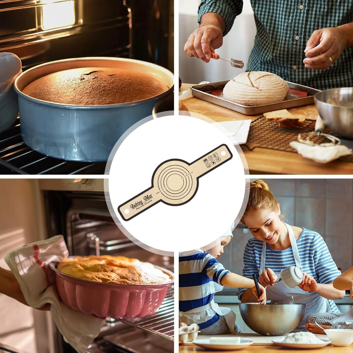 Silicone Dough Mat with Precise Scale Foldable Bread Rolling Kneading Baking Mat โ image 5