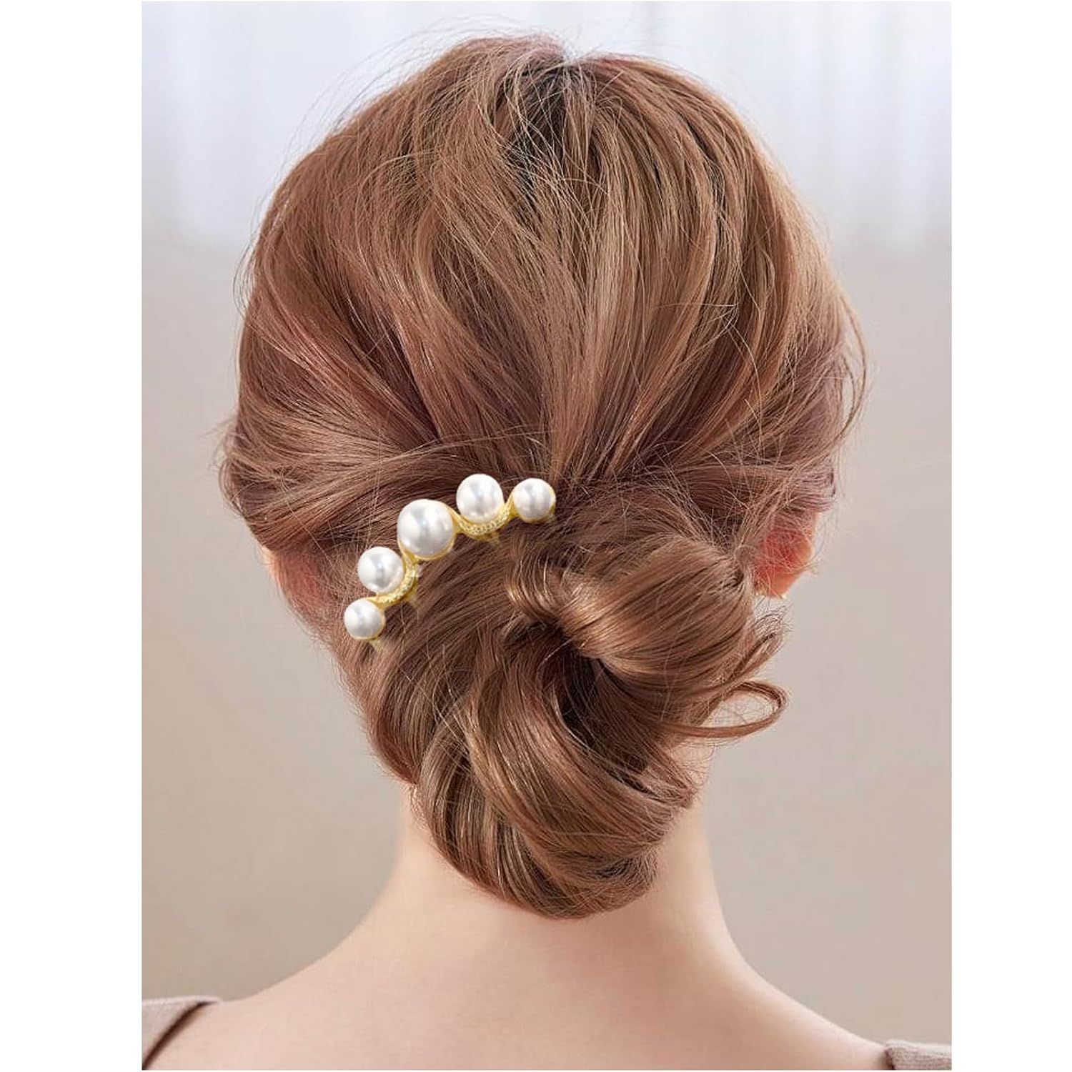 6 Pcs Wedding Pearl Hair Comb U-Shape Side Comb legant Vintage French Pearl Hair Pins Hair Clip Bridal Hair Accessories for Brides, Bridesmaid, Party, Daily — image 5