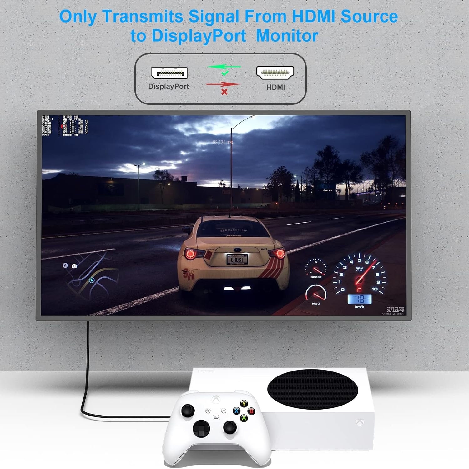 BENFEI 344GY-1M HDMI to DisplayPort Unidirectional 4K Active Cable with USB Powered 1M โ image 5