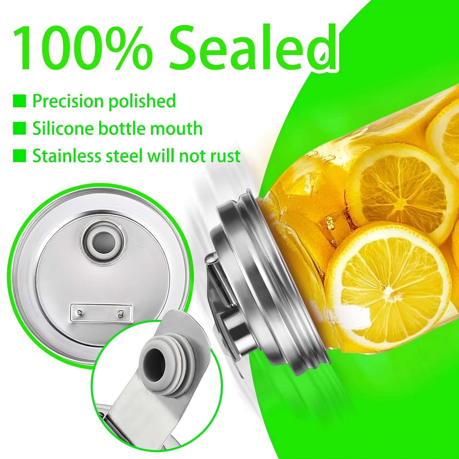 Wide Mouth Mason Jar Stainless Steel Pour Spout Lid, Reusable Mason Jar Lids, for 86MM Ball Wide Mouth Mason Jars, Leak Proof Seal, for Drinking Salad Dressing — image 5