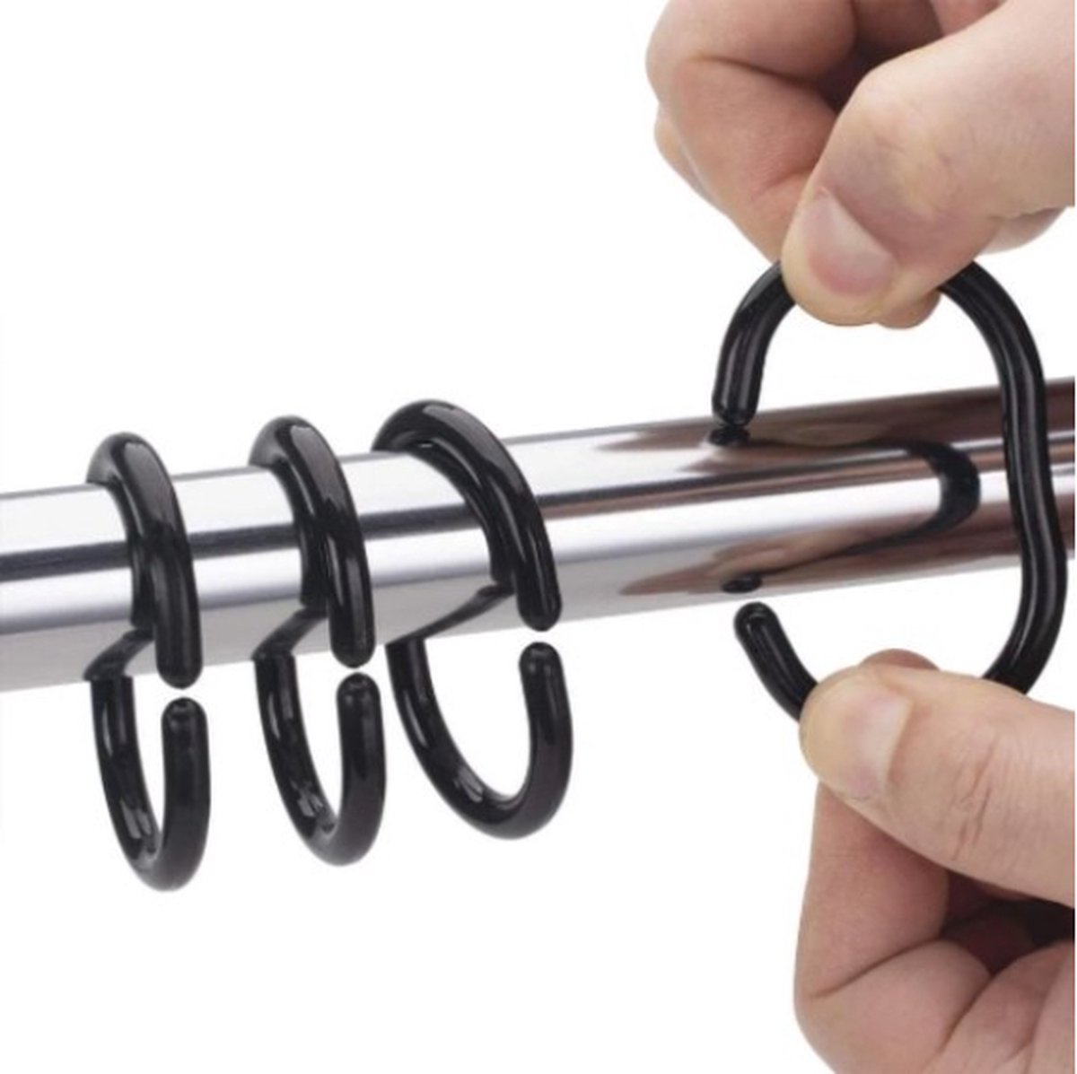 Shower Curtain Rings | Set of 12 | Shower Curtain Rings | Black — image 5
