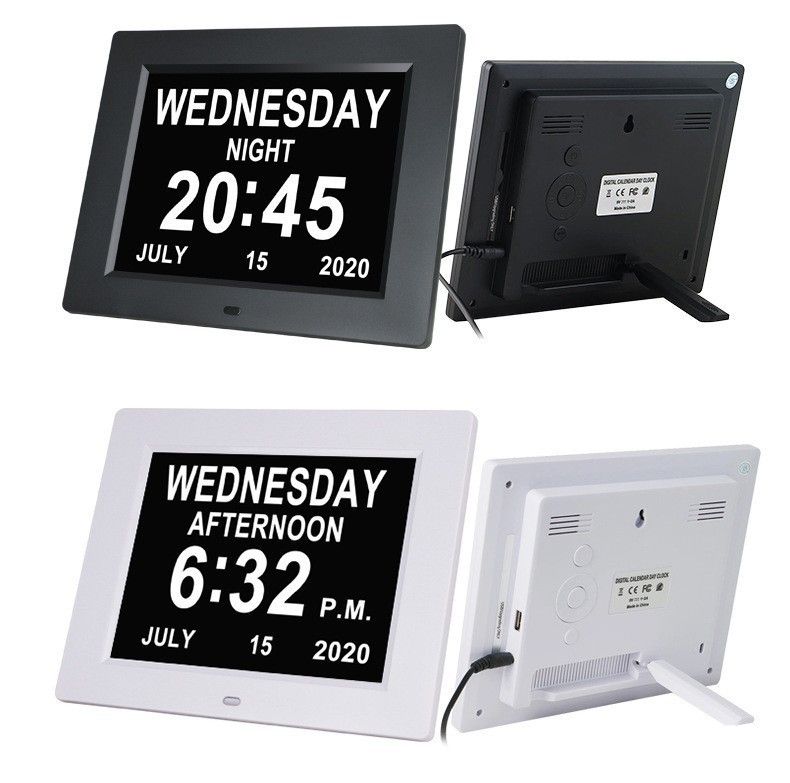 7" Large Display Digital Clock with Detailed Time & Date, Multiple Alarm Reminders,Language Options,Plug-in operation,Designed specifically for the — image 4
