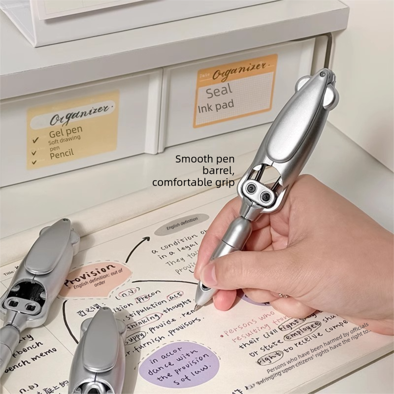 5-Pcs Transformable Squid-Style Pen – Compact Mechanical Writing Tool with Hinged Design and 0.5mm Ballpoint Tip — image 3