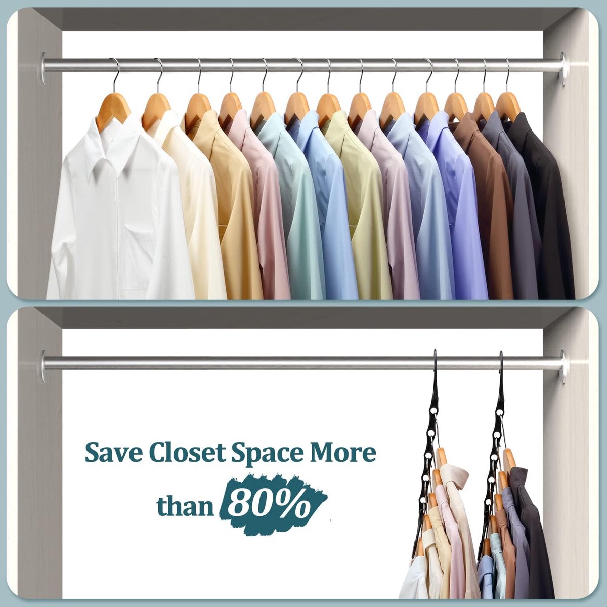 Magic Pendants 6-Piece Set - Space-Saving Hangers - Space-Saving Pendant Organizer for Closet - Multi-Pendant Holder - Sturdy Plastic - 360-Degree Rotation — image 6