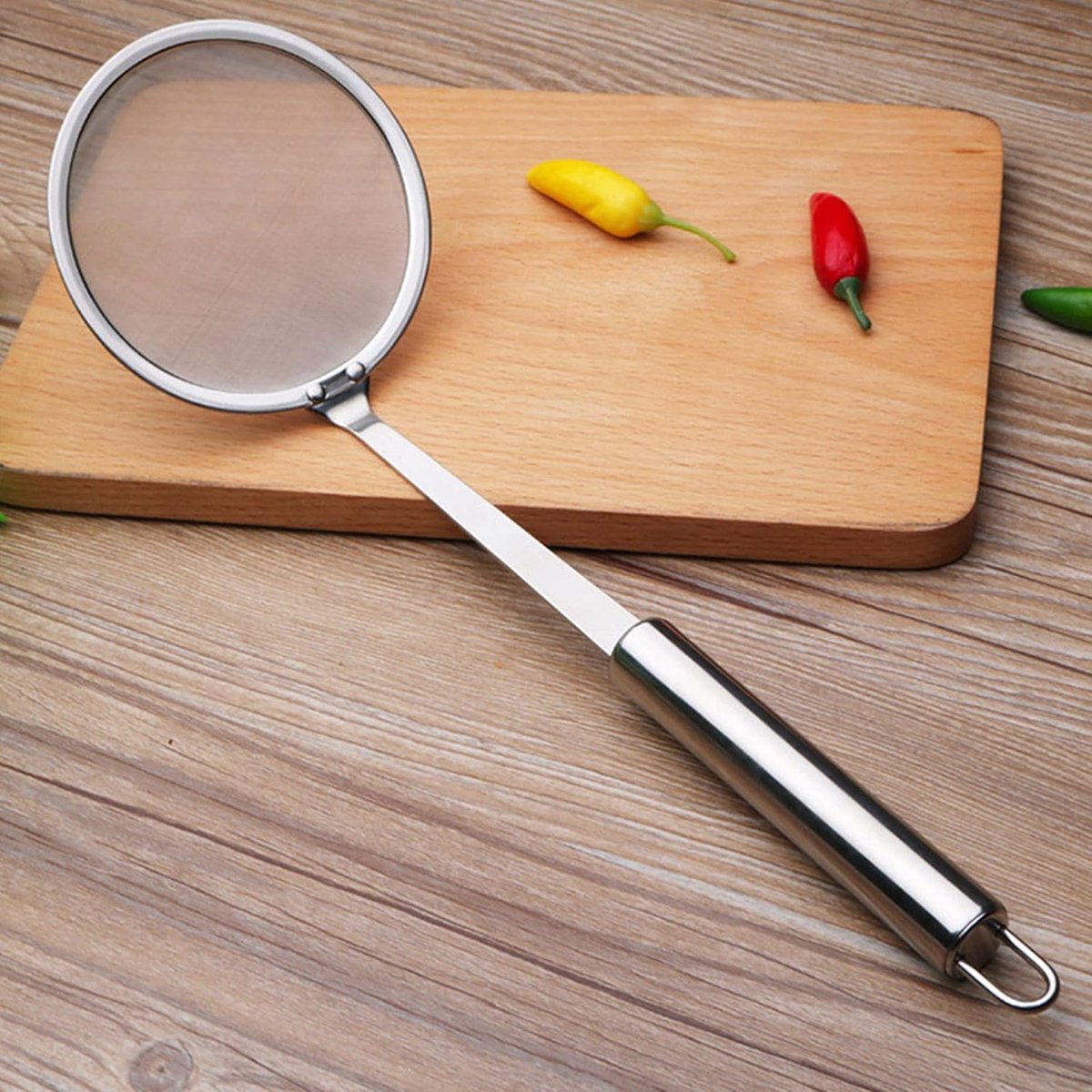 Skimmer - 2 Pieces - Deep-frying Spoon - Deep-frying Scoop - Food Sieve - Skimmer Spoon - Colander Spoon - Draining Potatoes/Vegetables/Pasta - Cooking — image 4