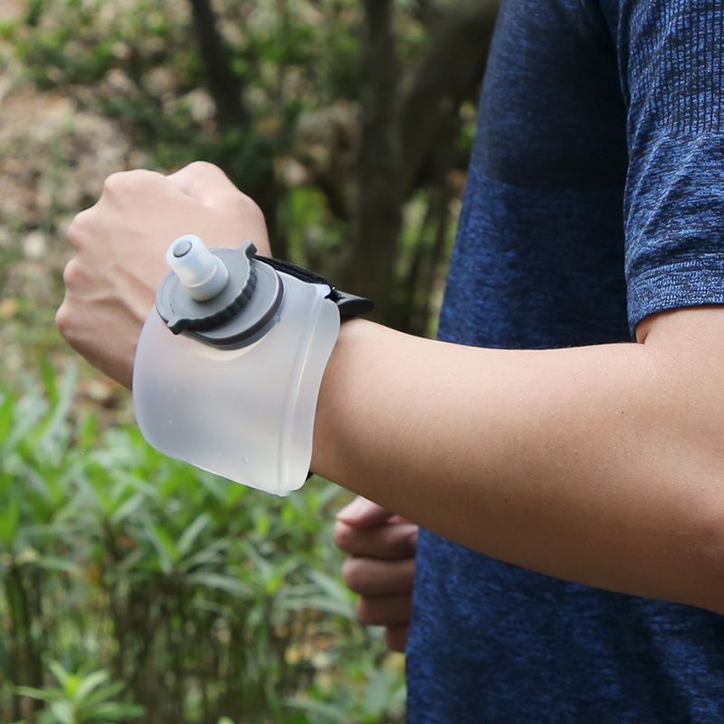 Wearable Sports Wrist Water Bottle - 200ml BPA-Free Silicone Flask with Adjustable Strap & Bite Valve(Transparent) โ image 4
