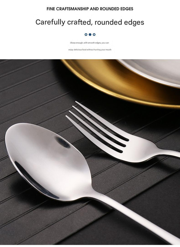 6-Piece Portable Stainless Steel Cutlery Set with Plate and Bag - Gold, Great for Camping and Travel (Teaspoon) โ image 5