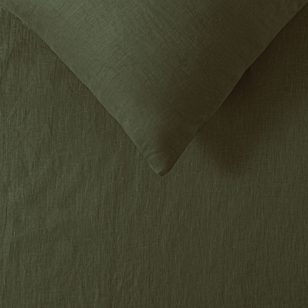 100% Linen Olive Quilt Cover Set Super King — image 3