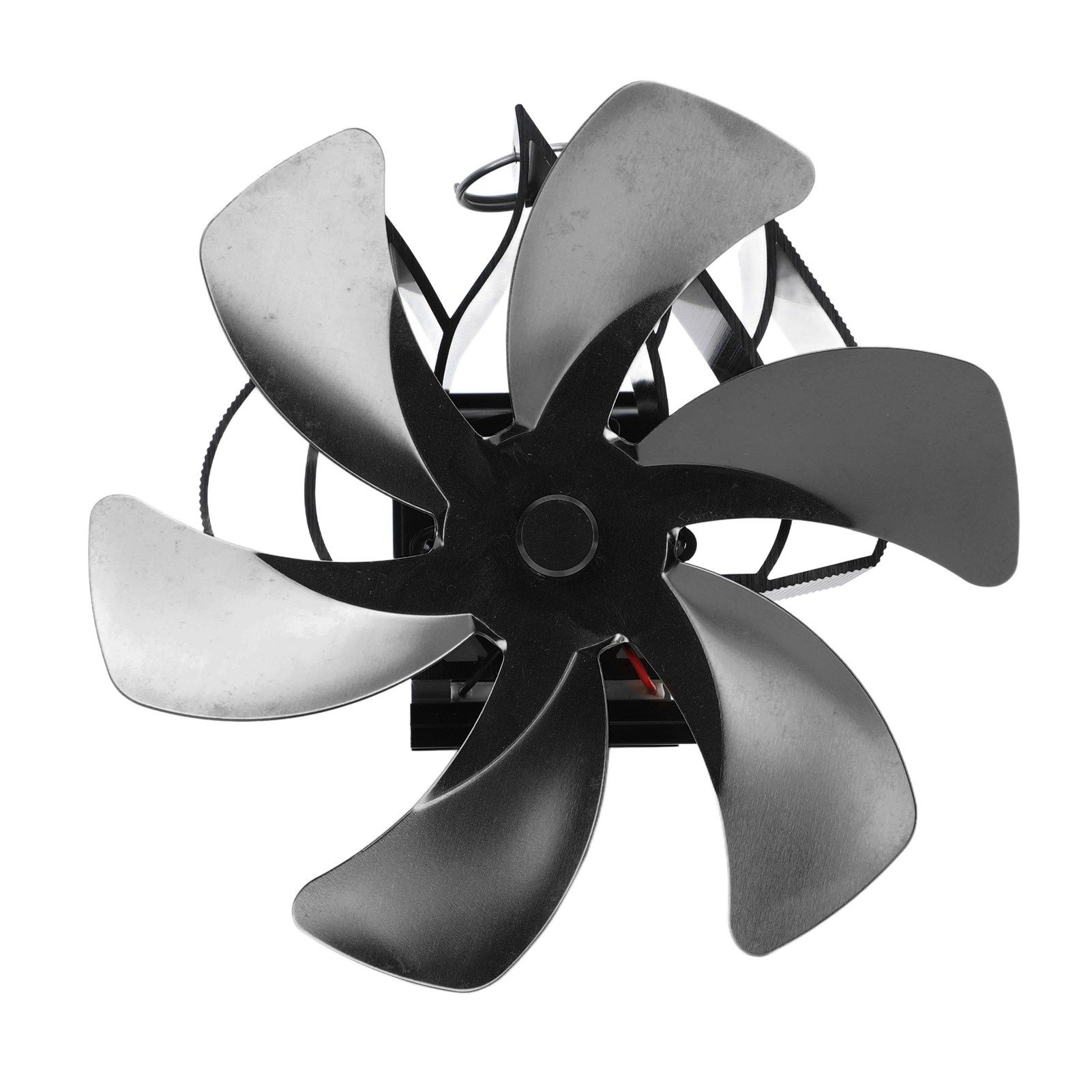 Wood Stove Fan Heat Powered 6 Blades Hanging Stove Fan Silent Flue Pipe Hanging Fireplace Fan Eco Friendly Wall Mount Black — image 3