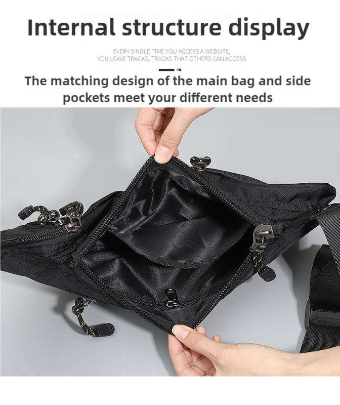 Black Men's Vintage Chest Bag – Multi-functional Waterproof Crossbody Sling Bag for Outdoor Sports — image 5