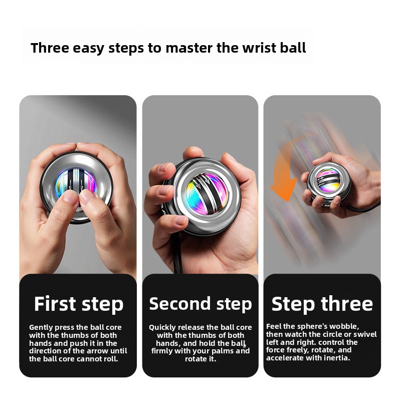 Red LED Gyro Ball Wrist Power Trainer with Digital Counter and Auto-Start Zinc Alloy Core for Grip Strength and Stress Relief in Australian Homes โ image 4