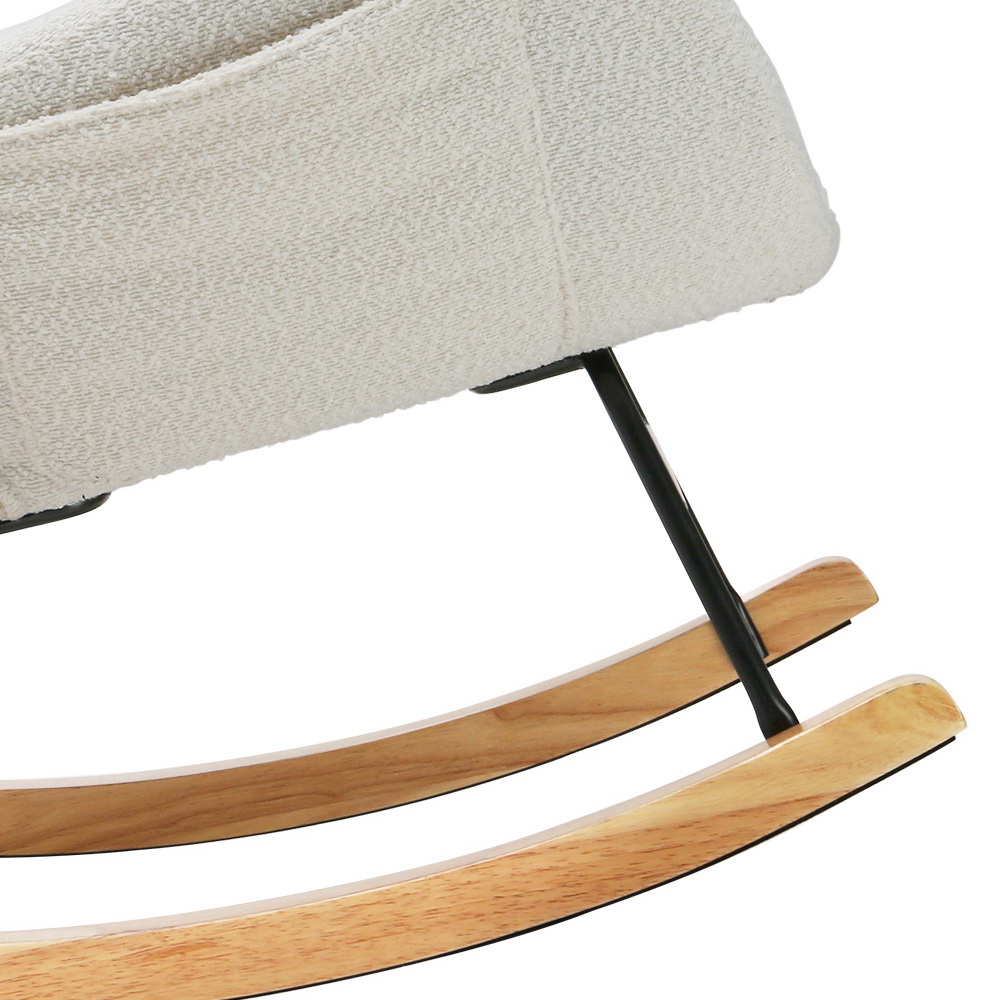 Artiss Rocking Chair Armchair Pillow Boucle White — image 4