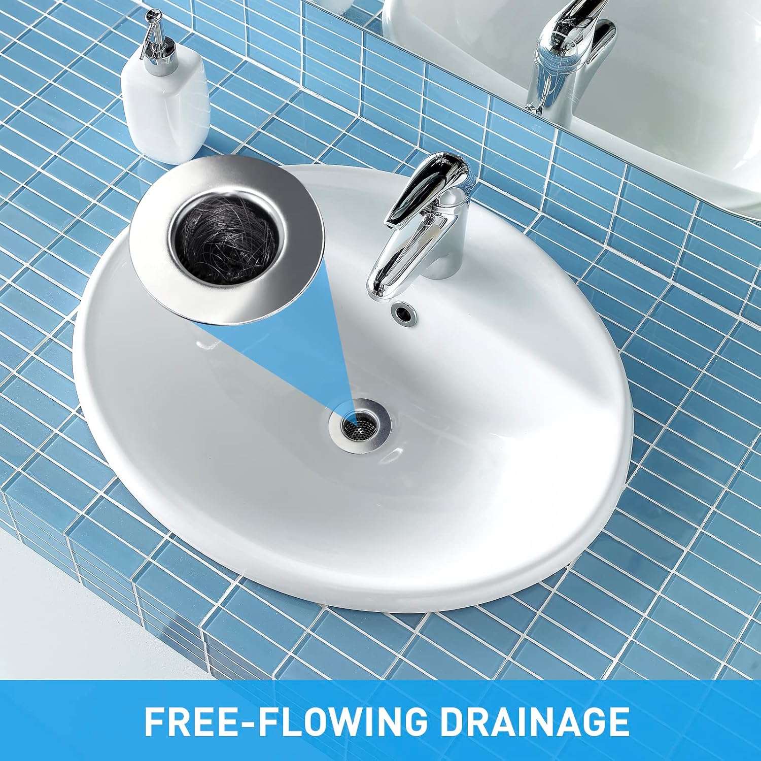 2PCS Bathroom Sink Drain Strainers, 1" Small Conical Premium Stainless Steel Porous Hair Catcher, Drainer Filter, Fit for 1.20"-1.60", Depth Than 1.60" Drain — image 6