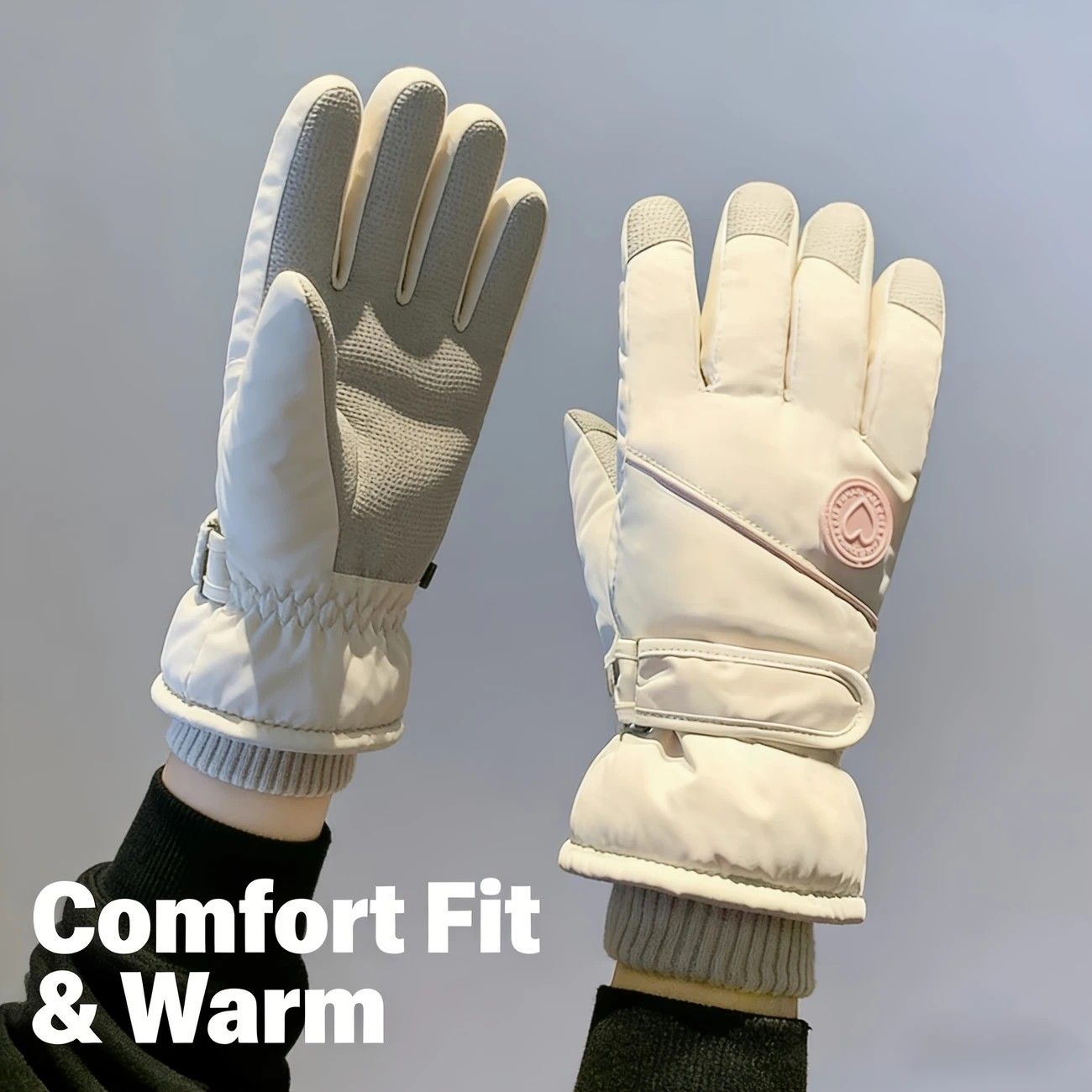 Women's Winter Thick Warm Gloves|Windproof, Anti-Slip, Touchscreen, Suitable for Skiing, Cycling, and Electric Scooters(pink) — image 3