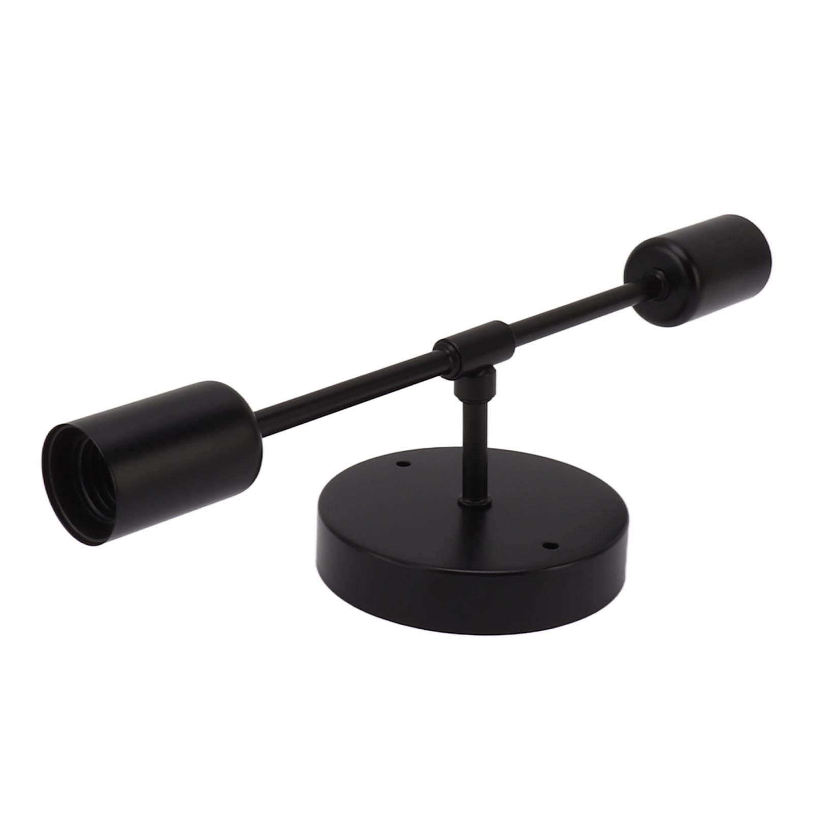 E27 E26 Double Wall Light Base Iron 85‑265V Black Modern Light Holder Base for Living Room Bathroom Dressing Room — image 4