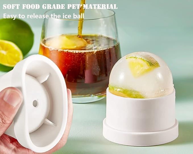 Ice Ball Maker Mold - Set of 3, Round Ice Cube Mold, 2.4 Inch Sphere Ice Cubes for Whiskey, Cocktails, Bourbon (3, White) — image 3