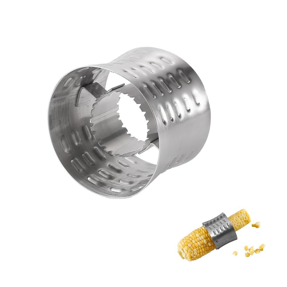Corn Stripping Tool, Stainless Steel Corn Stripper Kernel Cutter with Grip, Easy to Remove Kernels from Fresh Corn