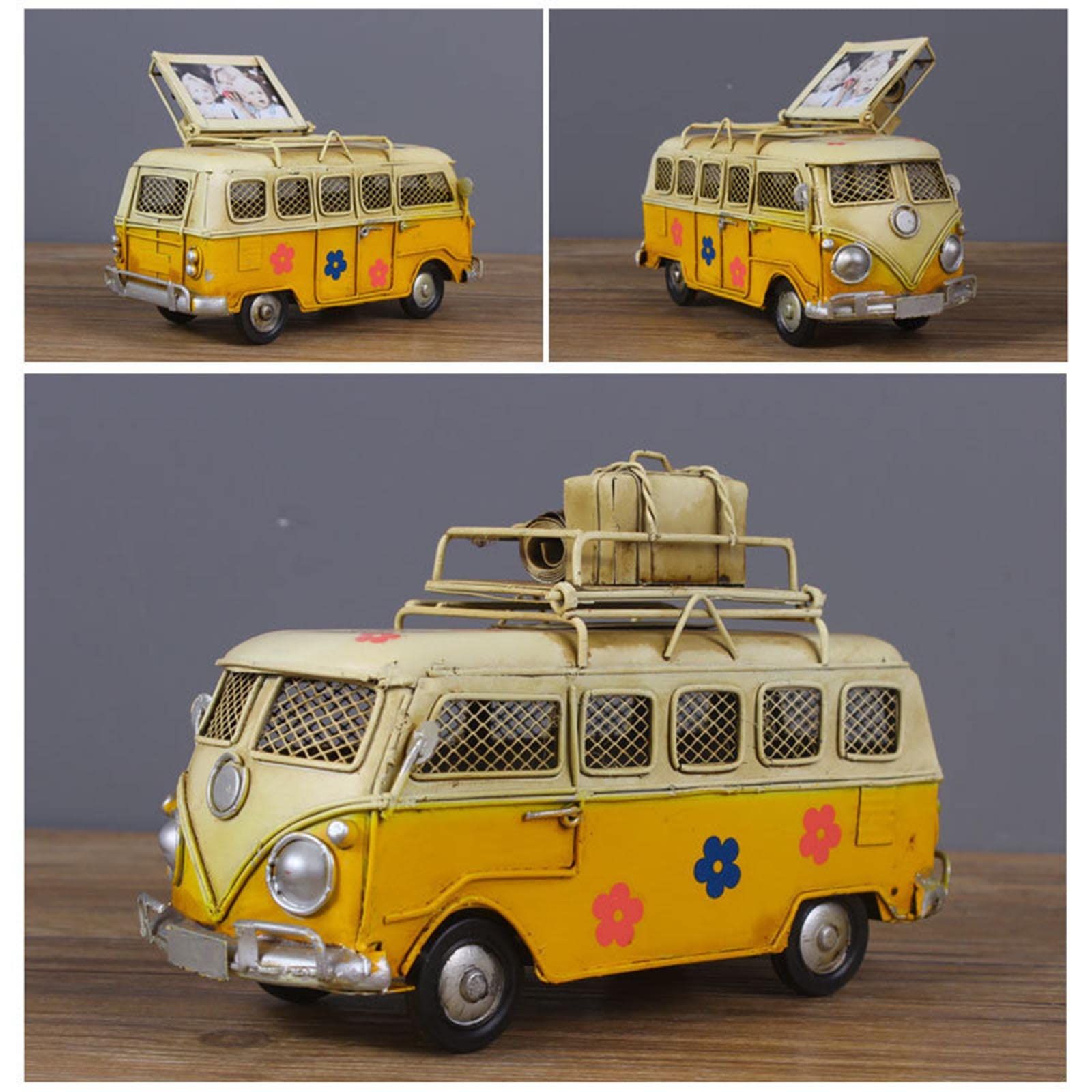 Creative metal piggy bank handmade gift ornament British bus model novel retro ornament Home creative ornament — image 4