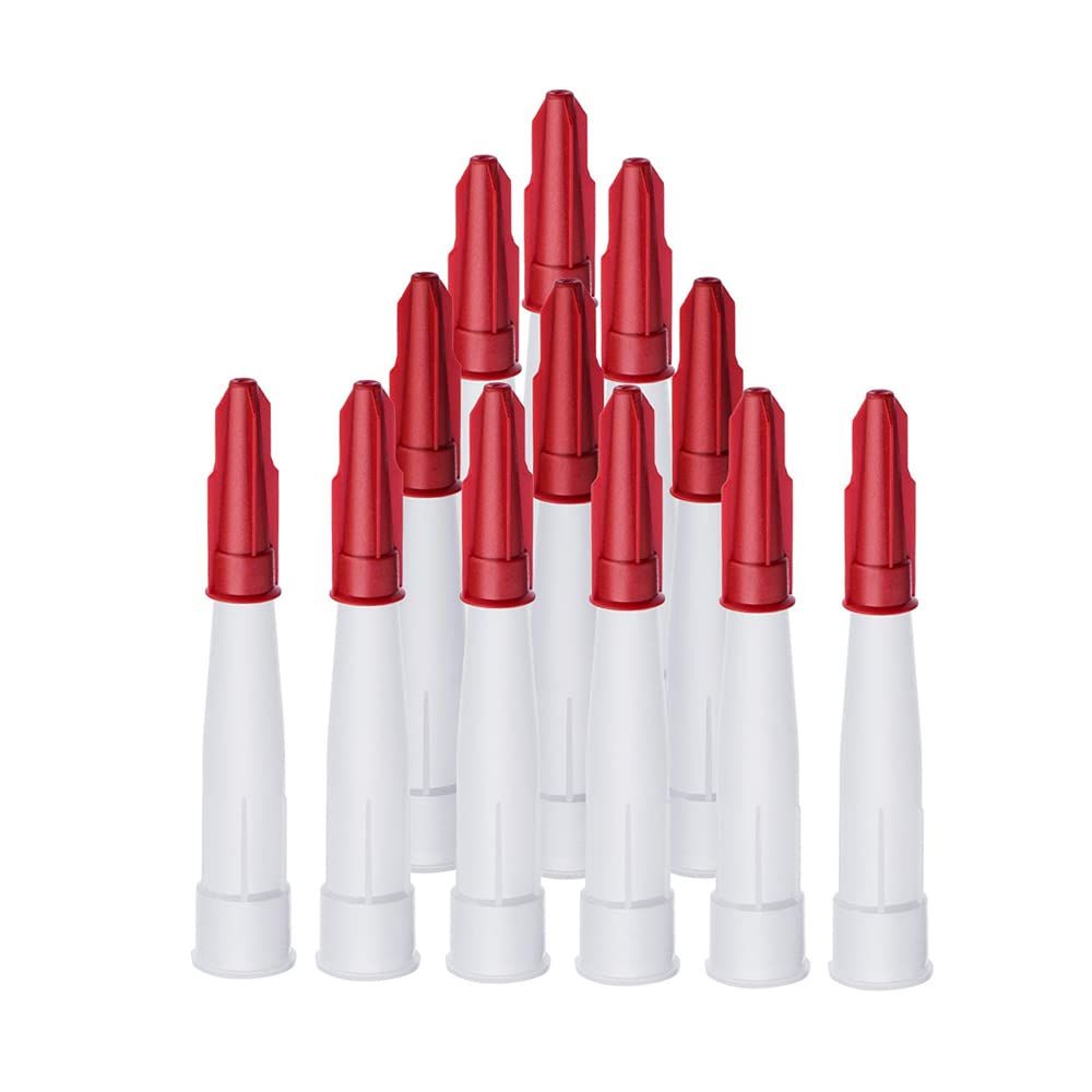 24Pcs Silicone Sealant Nozzles, Plastic Caulk Nozzles Extension for Caulk Gun, with Red Tube Nozzle Caulking Cap Caulk Nozzles