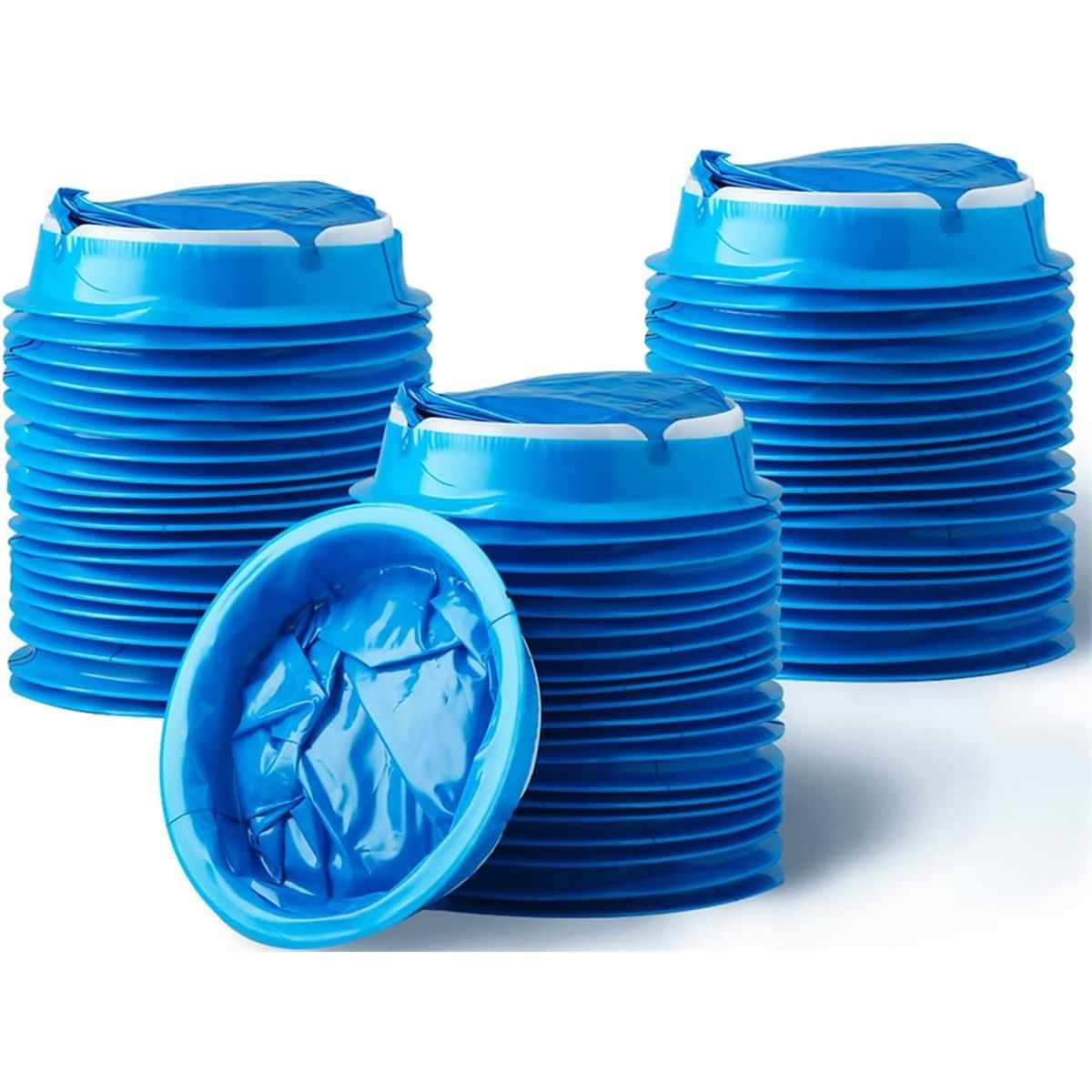 60 Pack Barf Bags Disposable, Portable Bags, 1000ml High Density Blue, Leak Resistant Perfect for Morning Sickness, Kids, Adults, Pregnant Women, Taxis