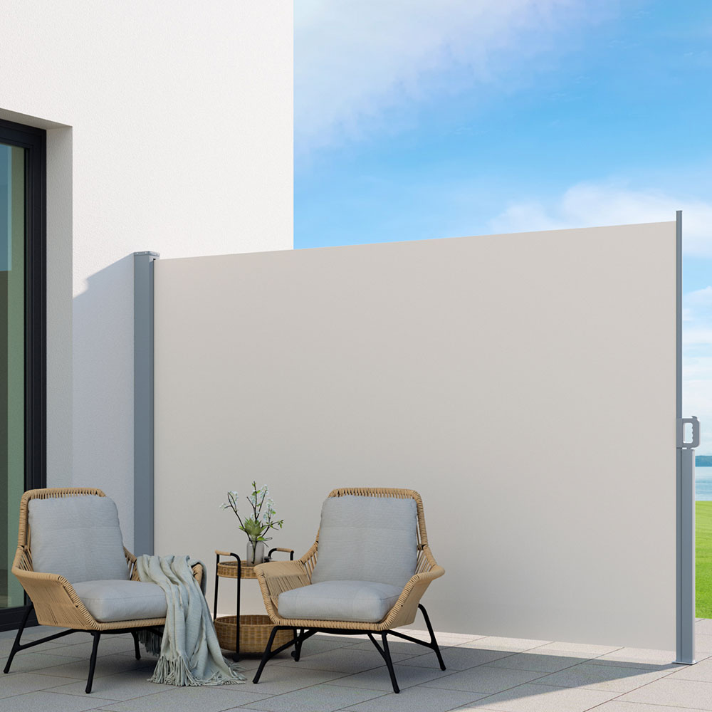 Instahut Side Awning Sun Shade Outdoor Blinds Retractable Screen 2X3M Cream — image 6