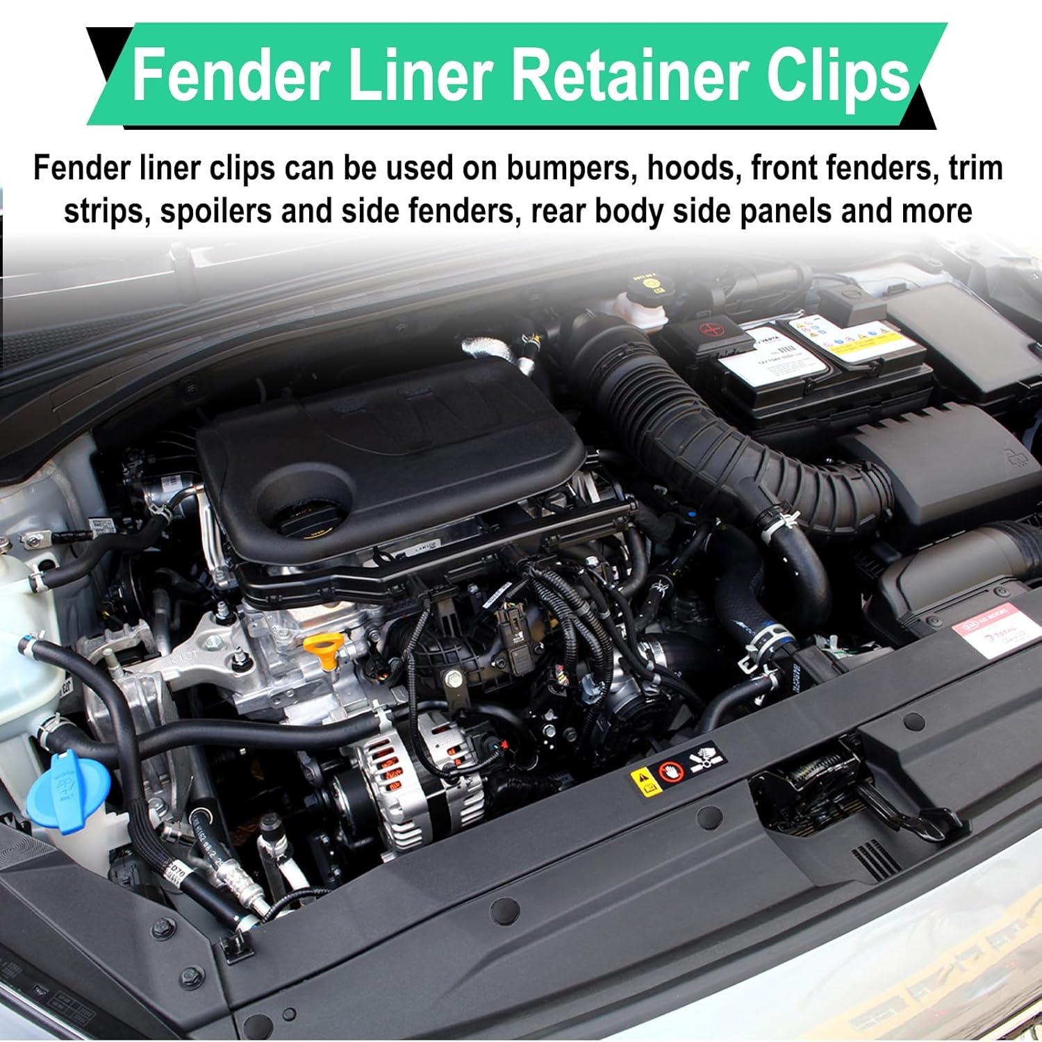 20 PCS Fender Liner Push-Type Retainer Clip Fastener, Bumper Engine Under Cover Clip, Car Retainer Clips, Compatible with Hyundai Kia Accent, Azera, Equus — image 6