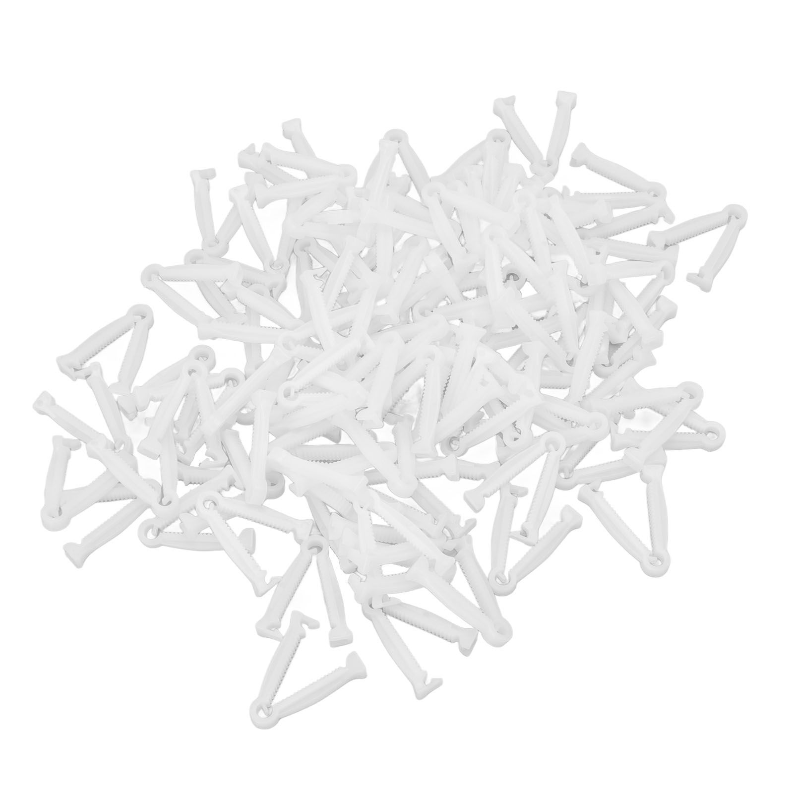 100pcs Pig Umbilical Cord Clamps White Plastic Livestock Umbilical Cord Clips for Production with 1 Hemostatic Forcep — image 5
