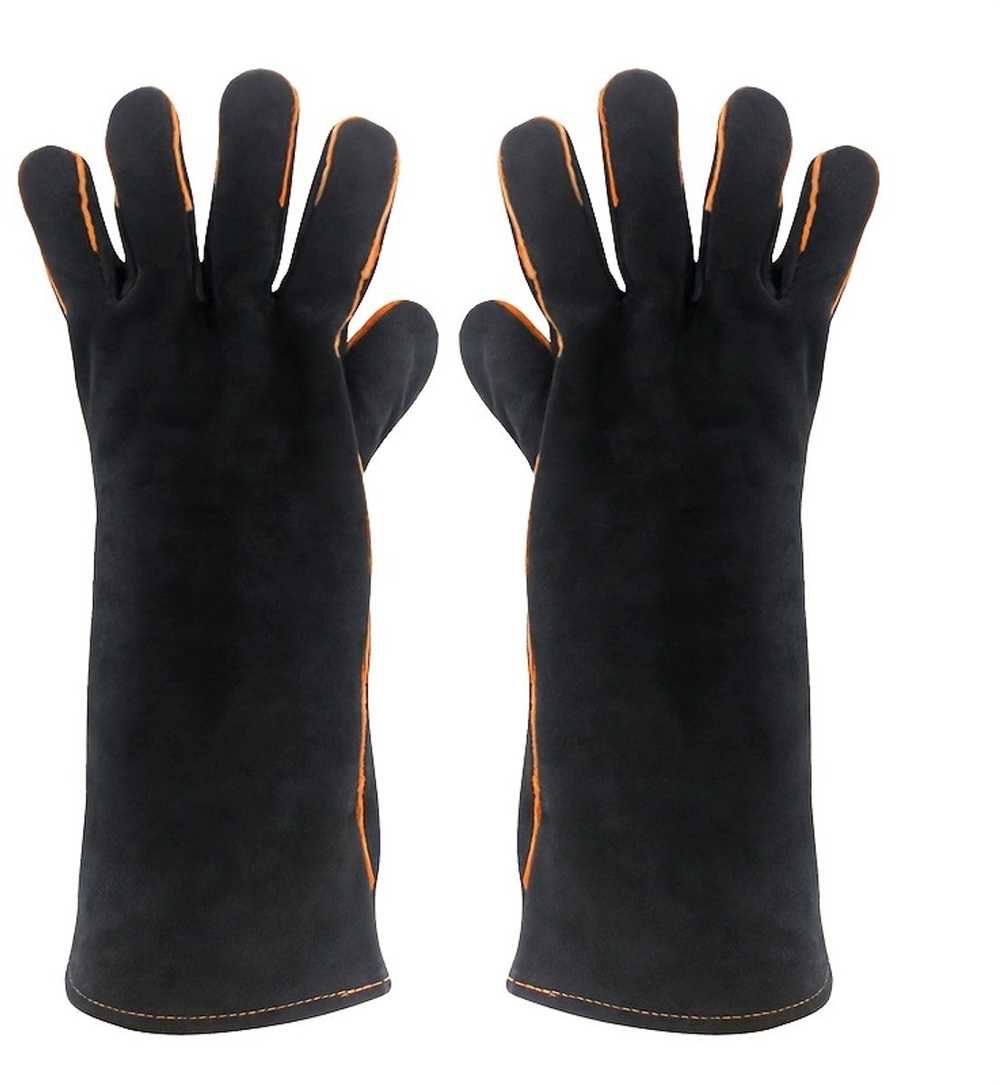 BBQ Gloves, Cowhide Leather, Heat Resistant up to 260°C, Barbecue Gloves, non slip Grip and Reinforced Palm, For Fireplace, Hearth and Grill — image 5