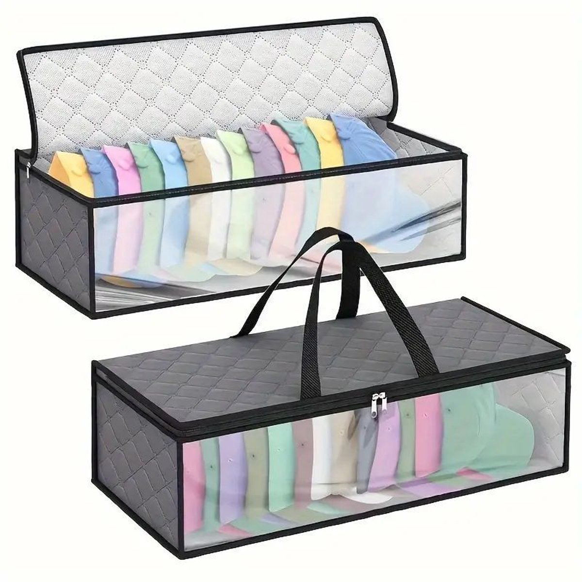 Cap Storage Bag | Set of 2 Storage Bag / Storage Sleeve - for baseball caps and other caps | Cap Organizer with 2 Handles for Closet | Moisture Protection