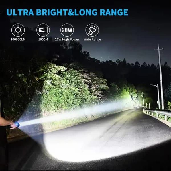 Black Gray LED Flashlight Digital Display Flashlight High-Intensity Flashlight — image 5