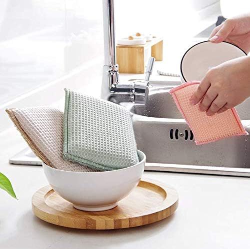 Bamboo Natural Absorbent Sponges Kitchen Cleaning Sponges Reusable Dish Washing Sponges Beige (6 Pack) โ image 3