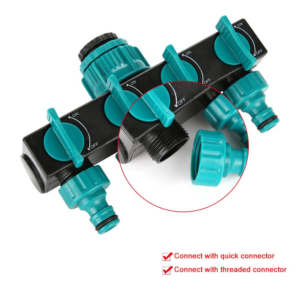 4 Way Garden Irrigation Watering Tap Hose Splitter Connector Adapter with Shut Off Valve โ image 5
