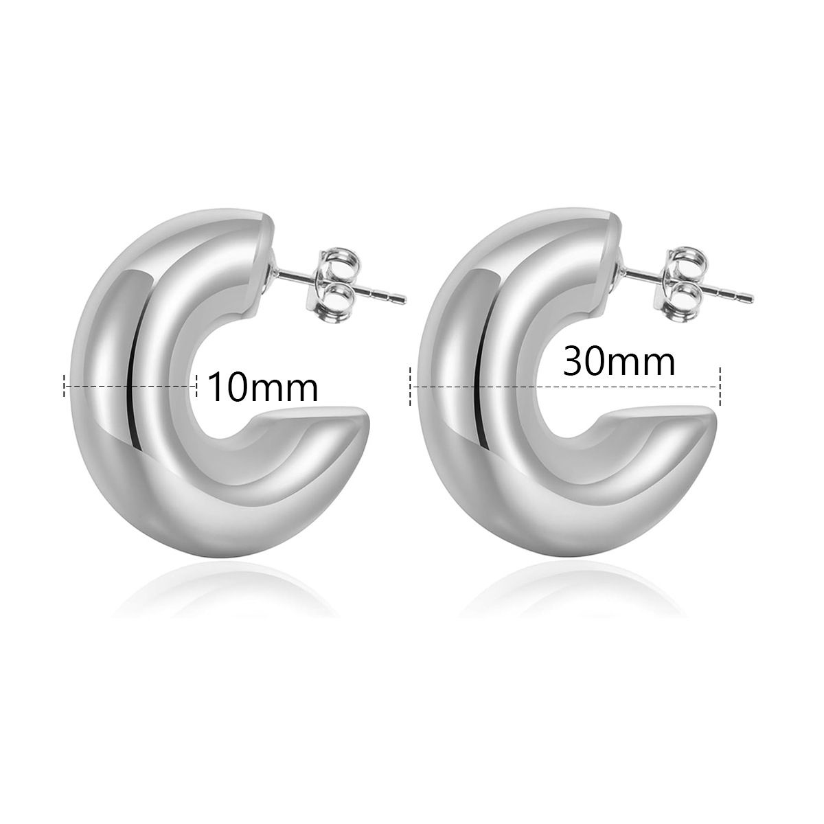 2 pairs Gold Hoop Earrings for Women Plated Chunky Gold Earrings Open Gold Hoops Hypoallergenic Lightweight Earrings โ image 3