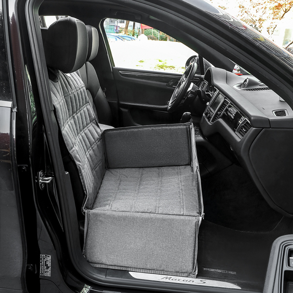Grey Waterproof Front Pet Car Seat Cover - Non-Slip Dog Booster Seat Protector Mat — image 3