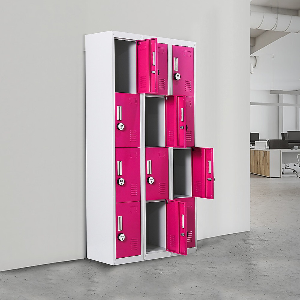 12-Door Locker for Office Gym Shed School Home Storage - 4-Digit Combination Lock โ image 2