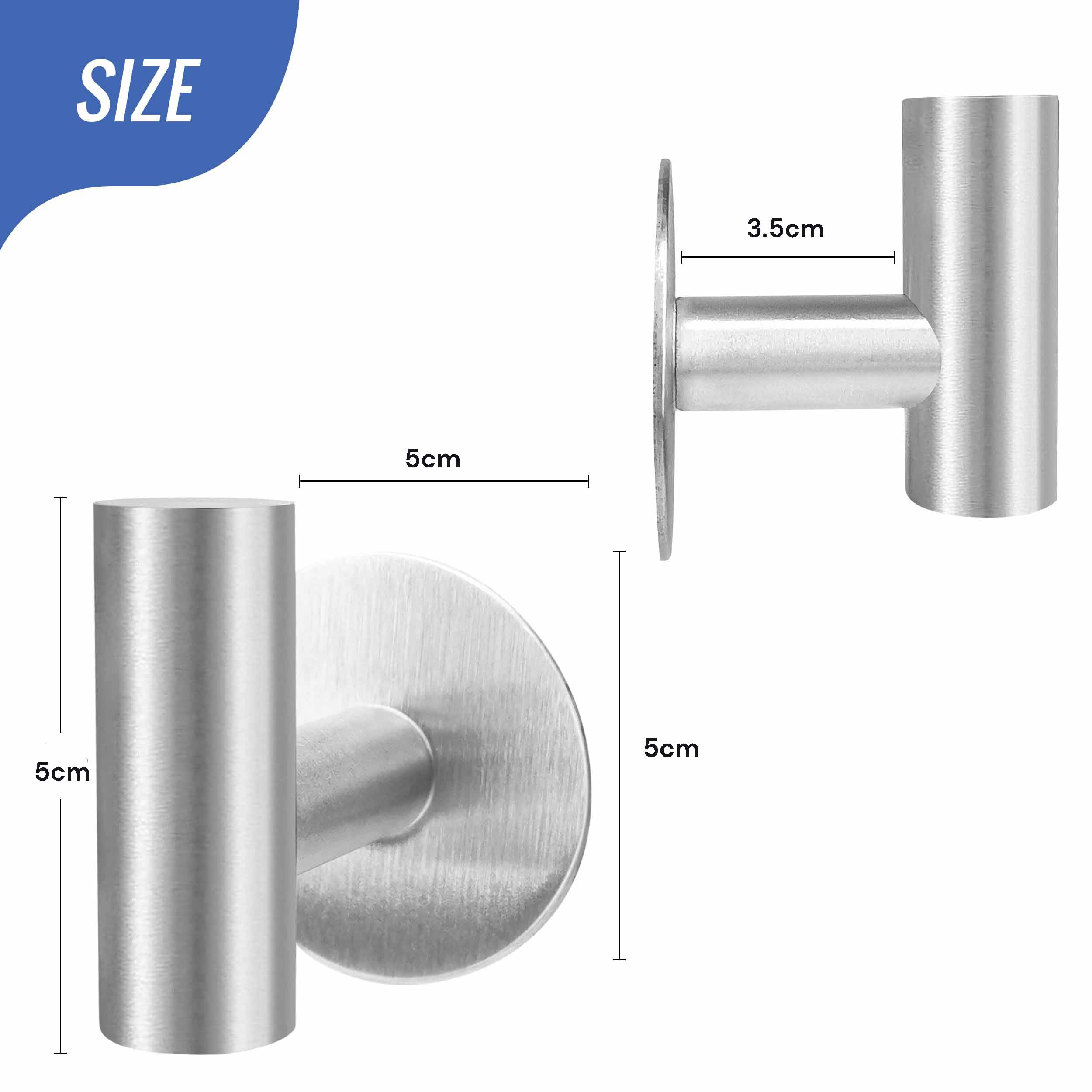 2 Pcs Wall Mount Self Adhesive Bathroom Towel Hooks Holder Cloth Hanger Hook Door Hanger Brushed Nickel โ image 2