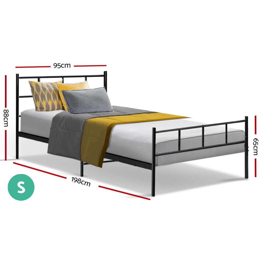 Artiss Bed Frame Single Metal Bed Frame SOL β image 2