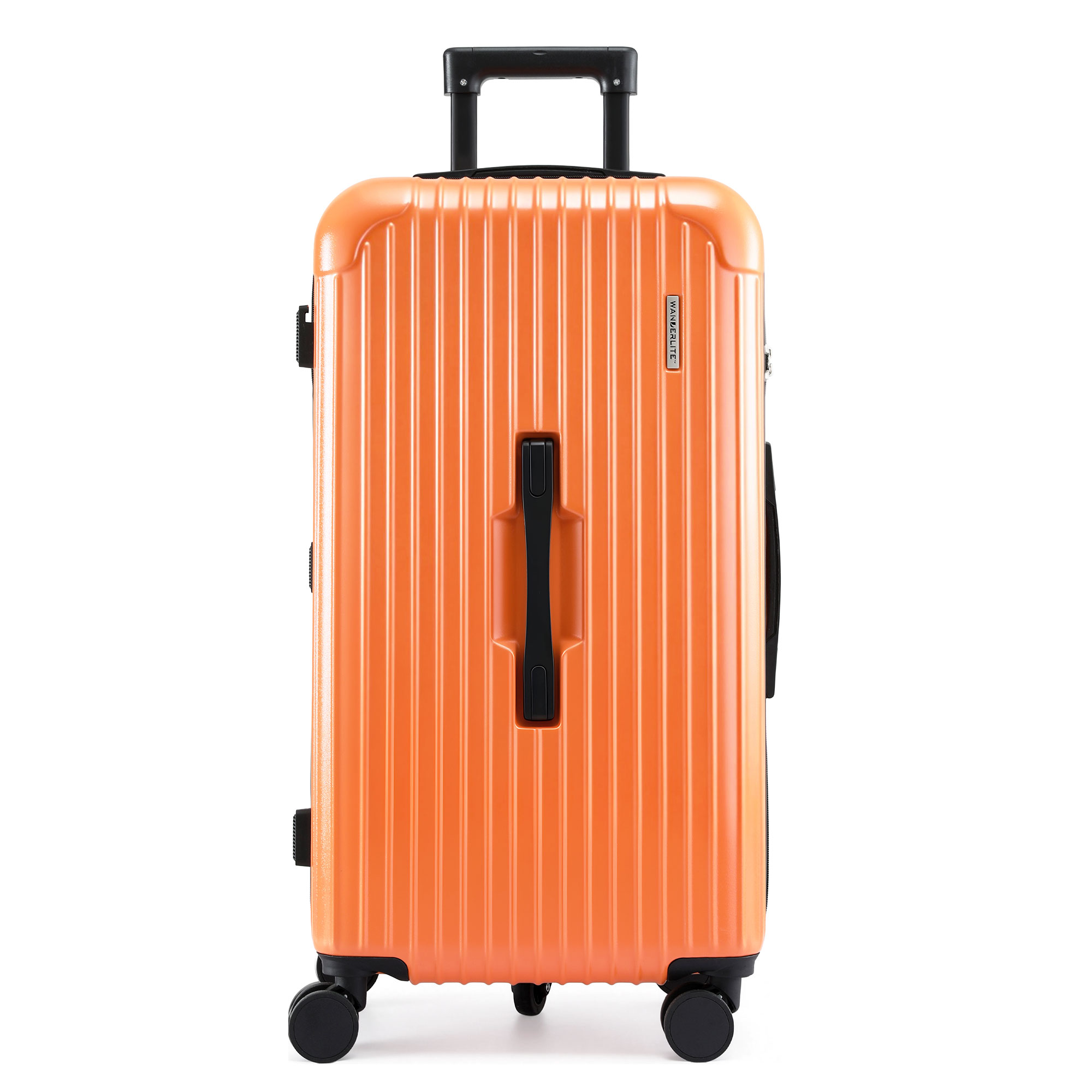 Wanderlite 28" Trunk Luggage Suitcase Travel 5 Wheels Type-C Port TSA Orange — image 3