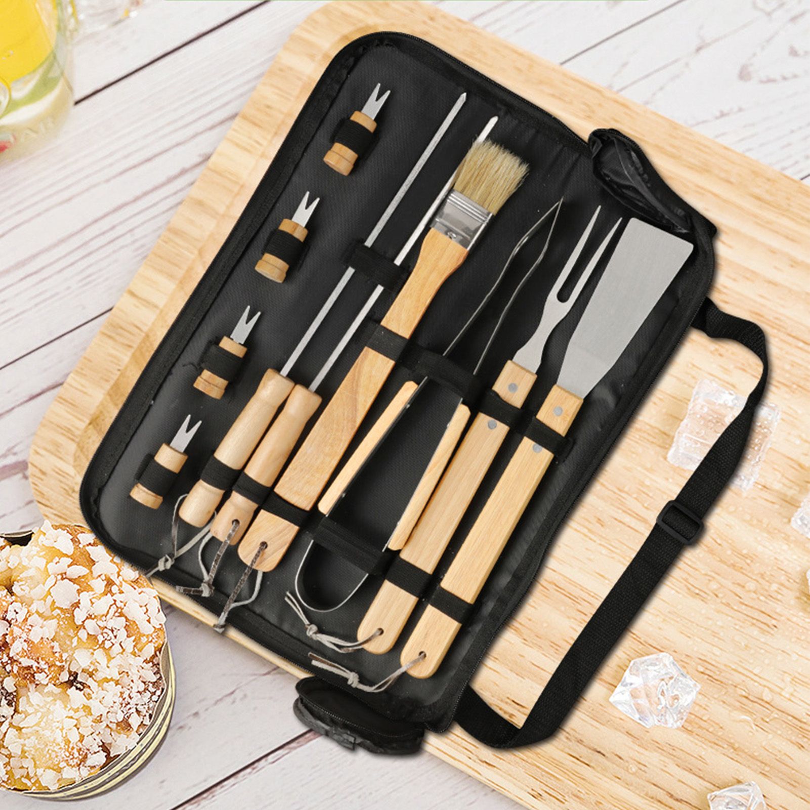 10PCS Grilling Tool Set Stainless Steel with Wood Handle Grill Utensils for Picnic Barbecue โ image 5