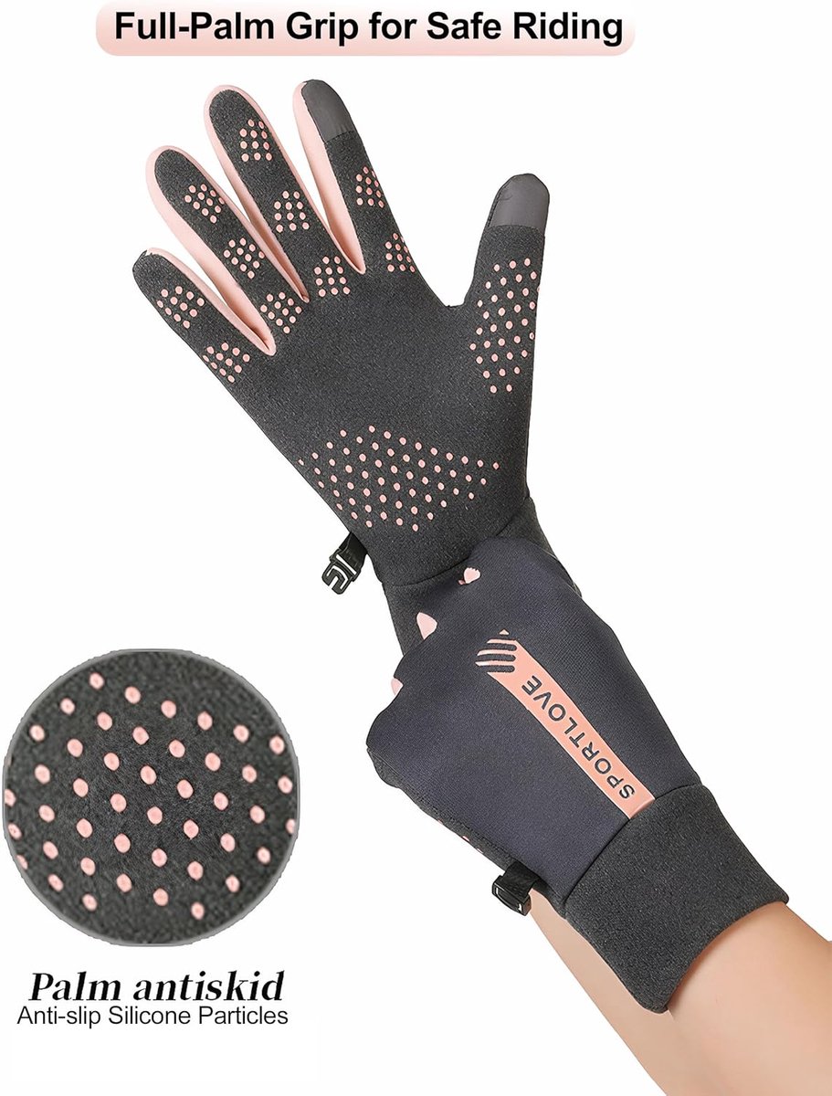 Warm winter gloves - Touchscreen operation - Warm fleece lining, Windproof - Suitable for cycling and driving, Non-slip black — image 5