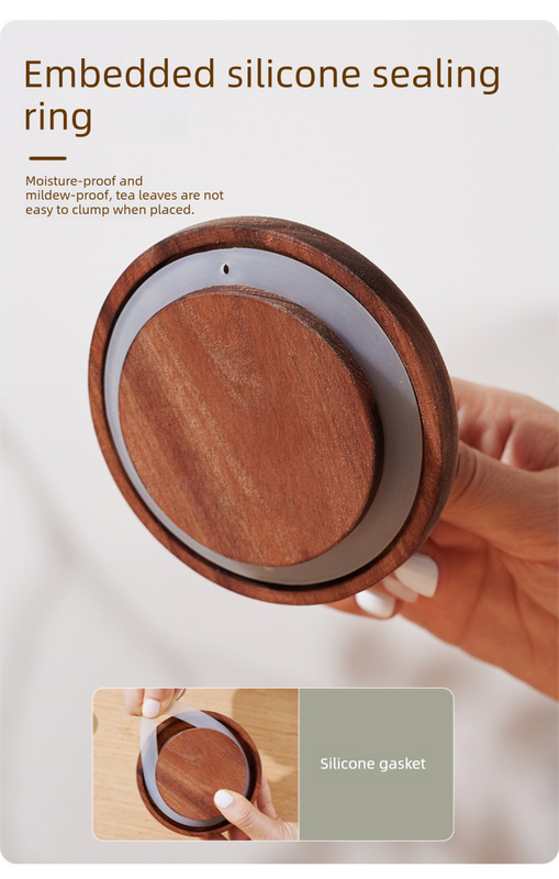 800ml Premium Borosilicate Glass Storage Jar with Acacia Wood Lid & Integrated Spoon – Airtight Moisture-Proof Kitchen Canister for Tea, Coffee, and Spices — image 4