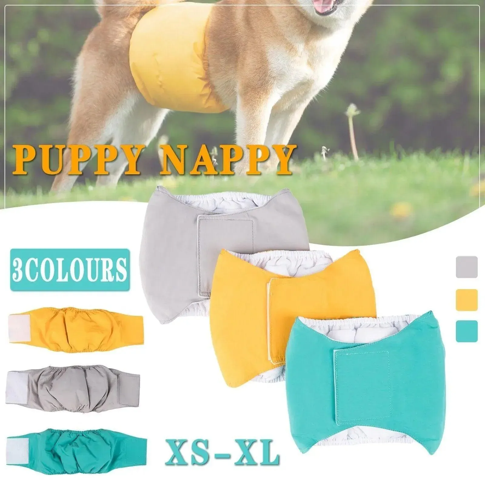 XL Male Dog Puppy Nappy Diaper Belly Wrap Band Sanitary Pants Underpants - Green โ image 2